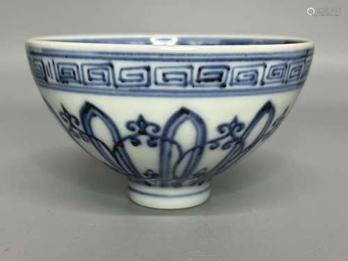 CHINESE BLUE AND WHITE BOWL ,D 10.4CM H 6CM