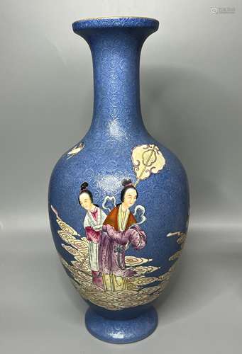 CHINESE FAMILLE ROSE VASE , H 31CM