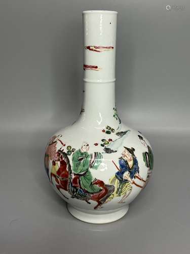 CHINESE FAMILLE ROSE VASE ,H 21.8CM