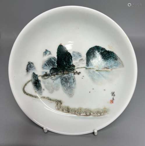 CHINESE FAMILLE ROSE PLATE,D14CM .