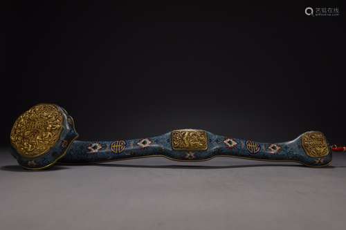 CHINESE CLOISONNE RUYI , 51 X 12.5CM WEIGHT 1070G