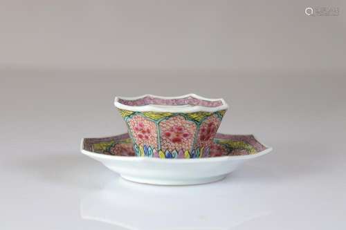 18th century porcelain bowl and saucer