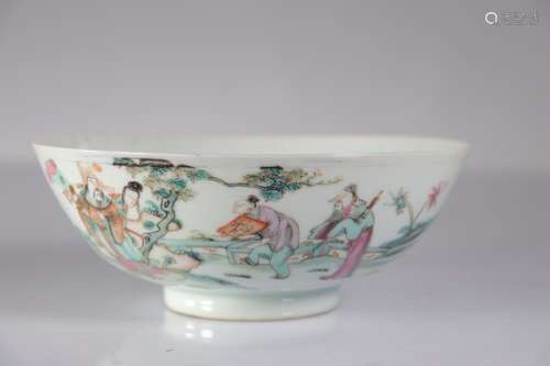 China famille rose porcelain bowl decorated with 19th centur...