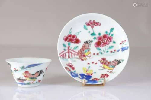 Bowl and saucer in 18th century Chinese porcelain decorated ...