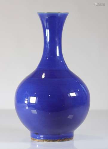 China blue powdered porcelain vase Qing period