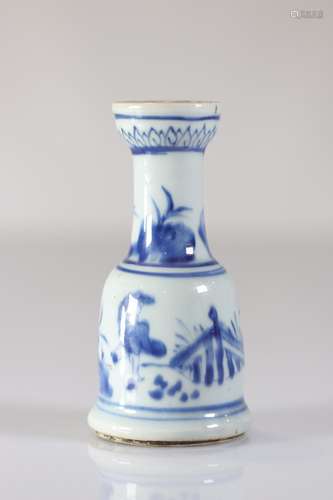 China white blue Kangxi period porcelain vase