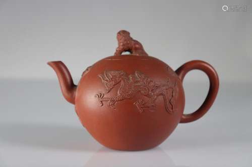 China teapot with dragon decoration