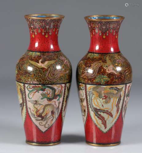 Asia pair of cloisonne vases 1900