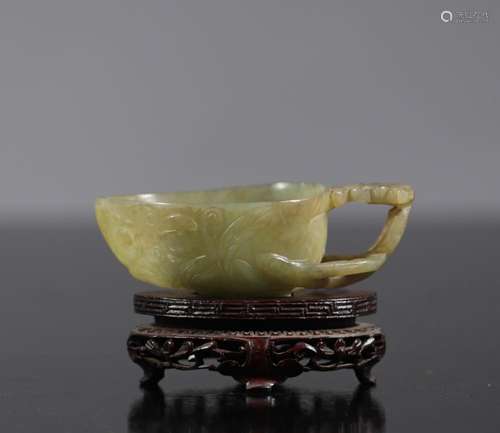 China Qing period green jade libation cup