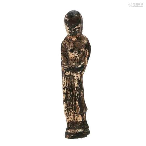 A GILT-BRONZE FIGURE OF A LUOHAN