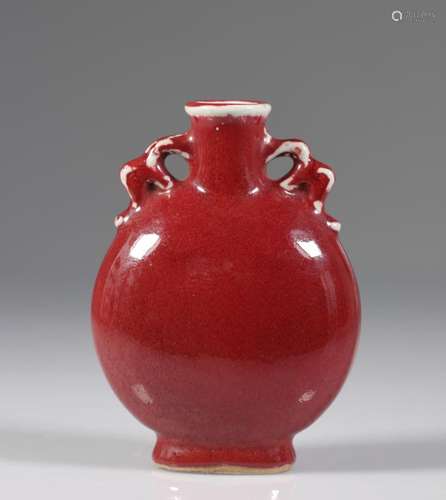 China oxblood moon gourd vase XIX -XX