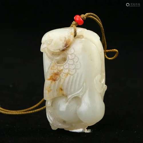 A WHITE JADE 'EAGLE' PLAQUE, CHINA