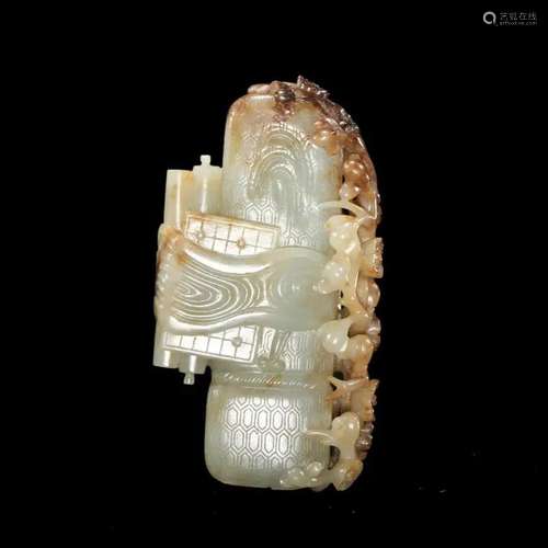 A WHITE JADE CARVING