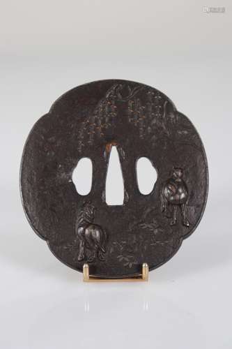 JAPAN EDO period (1603 - 1868) Iron tsuba and inlays Provena...