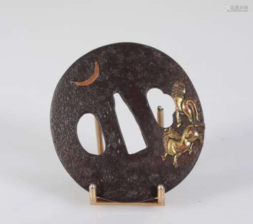 JAPAN EDO period (1603 - 1868) Iron tsuba and inlays Provena...