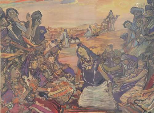 Edouard Leon Louis LEGRAND (1892-1970) Orientalist lithograp...