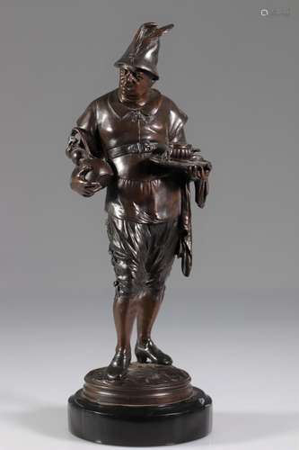 France - Bronze cook signed A.Lalouette - late 19th