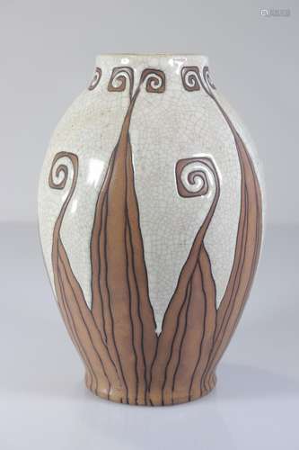 Charles Catteau (1880-1966). Boch Keramis stoneware vase wit...