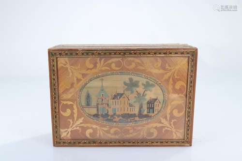 France - Box in straw marquetry - 19th