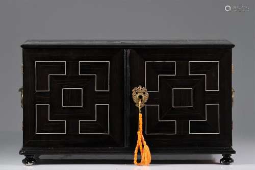 17th century style cabinet in veneer and inlay