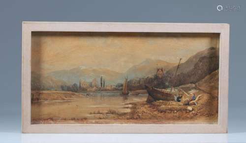 Watercolor - Fishermen by the River 1861 - Edward William Co...