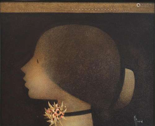 Maurice MUSIN (1939) oil on canvas "profile of a young ...