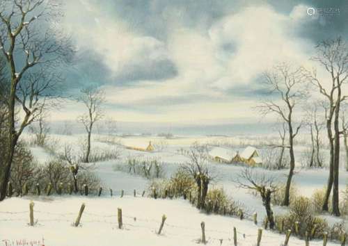 Piet WILLEQUET (1950) oil on canvas "winter view"