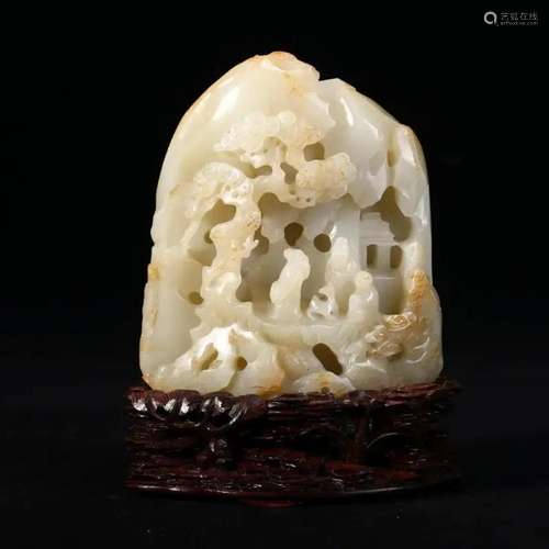 A WHITE JADE 'LANDSCAPE AND FIGURES' GROUP, CHINA