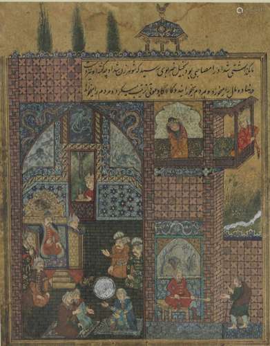 Old Islamic art drawing "interior view"