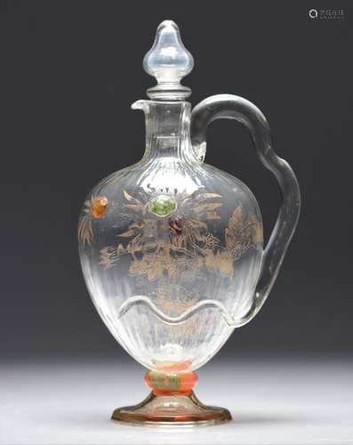 Emile Galle enamel carafe