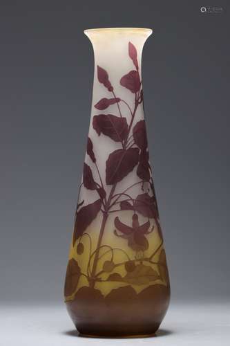 Emile Galle vase decorated with Fuchsias