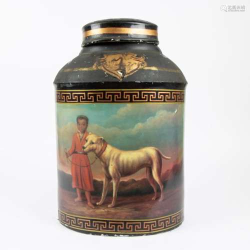 Hand-painted 19th century French tobacco jar