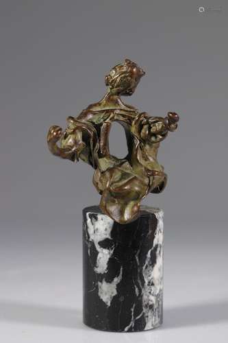 Salvador Dali. “Madonna of Port Lligat”. Bronze with green p...