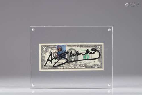 United States - 2 Dollars bill signed by Andy Warhol - with ...