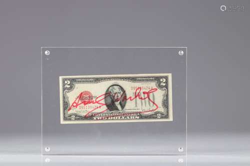 United States - 2 Dollars banknote signed by Andy Warhol - w...