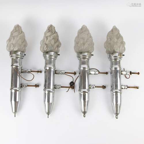 4 Art Deco wall fixtures