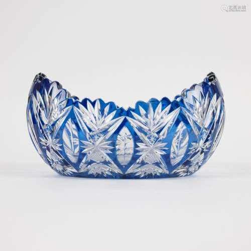 Blue crystal walnut bowl 1908 from Val Saint Lambert-Hubert ...