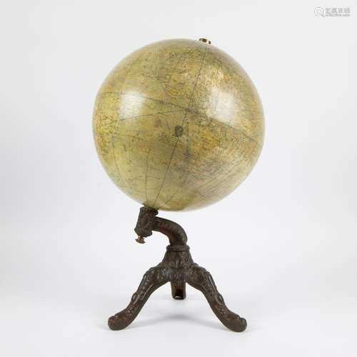 Globe in plaster with base of cast metal by R. Bos, publishe...