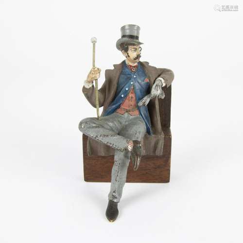 Viennese bronze Seated gentleman with chapeau buse 1st half ...