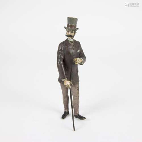 Viennese bronze gentleman with chapeau buse 1st half 20th ce...