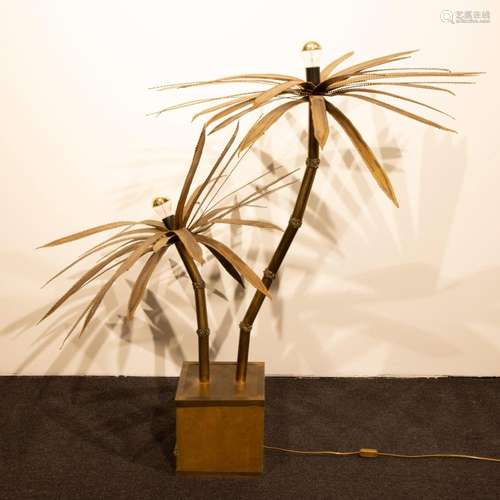 Palm tree lamp in brass style Maison Jansen