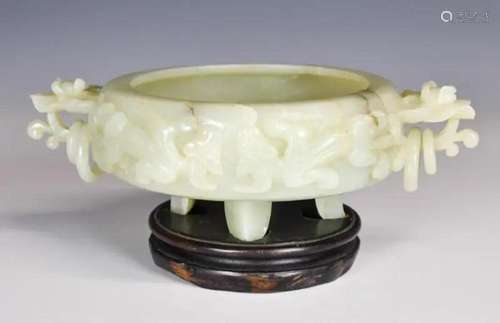 A Hetian jade Waterpot with Stand Republican Perio