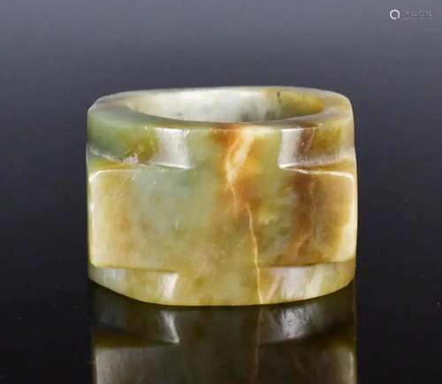 An Celadon Jade Archaistic Cong