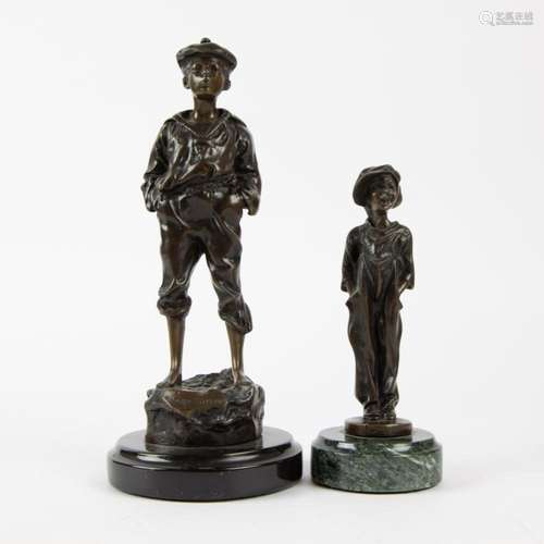 Collection of bronze statues Mousse siffleur and The kid