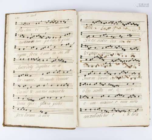 18th century hymnal Antiphonarium French handwritten