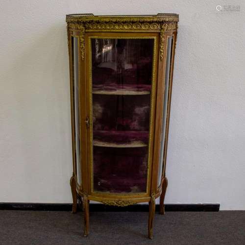 Louis XV style display cabinet with bronze decoration and ve...