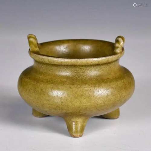 A Longquan Celadon Tripod Censer, Before Ming