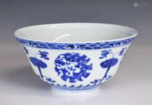A Chinese Blue & White Bowl with Jiaqing Mk (hairl