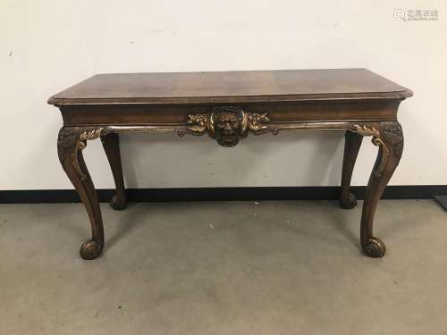 A 19th century Italian walnut console table, 156cm wide, wit...