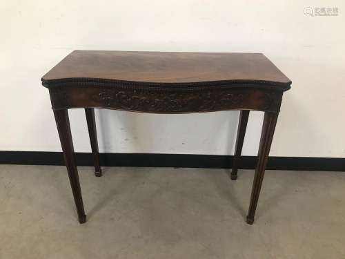 A Victorian Adam style mahogany card table, 90cm wide, with ...
